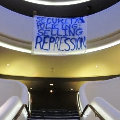 Banner reads Security and Policing Selling Repression